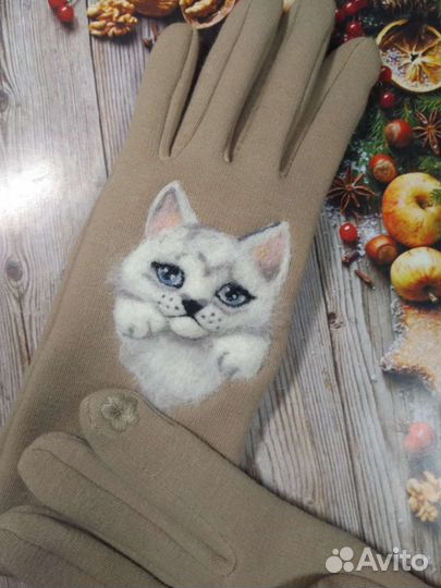 Перчатки Кошечки ручной работы