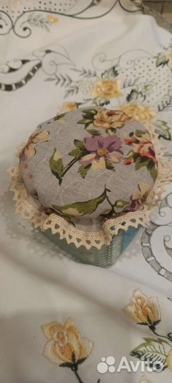 Льняные салфетки прованс на баночки