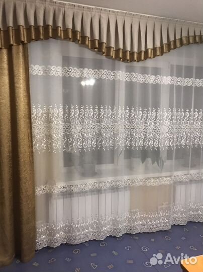 Шторы с ламбрикеном бу