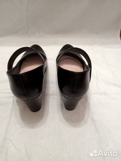 Туфли женские летние, черные, размер 39