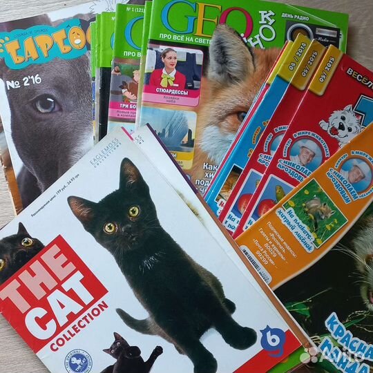 Детские журналы Тошка, Geoлёнок, Барбос, The cat