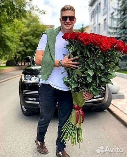 Розы высокие Доставка цветов