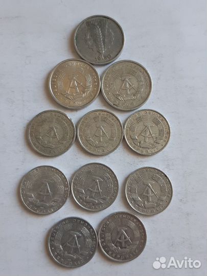 Монеты Англии, гдр, Испании, Франции, Португалии