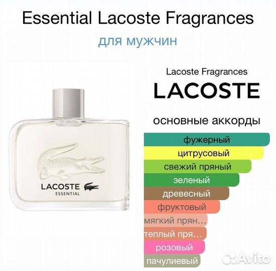 Essential Lacoste Fragrances 75 мл оригинал