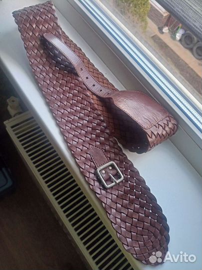 Шикарный плетёный ремень, натуральная кожа