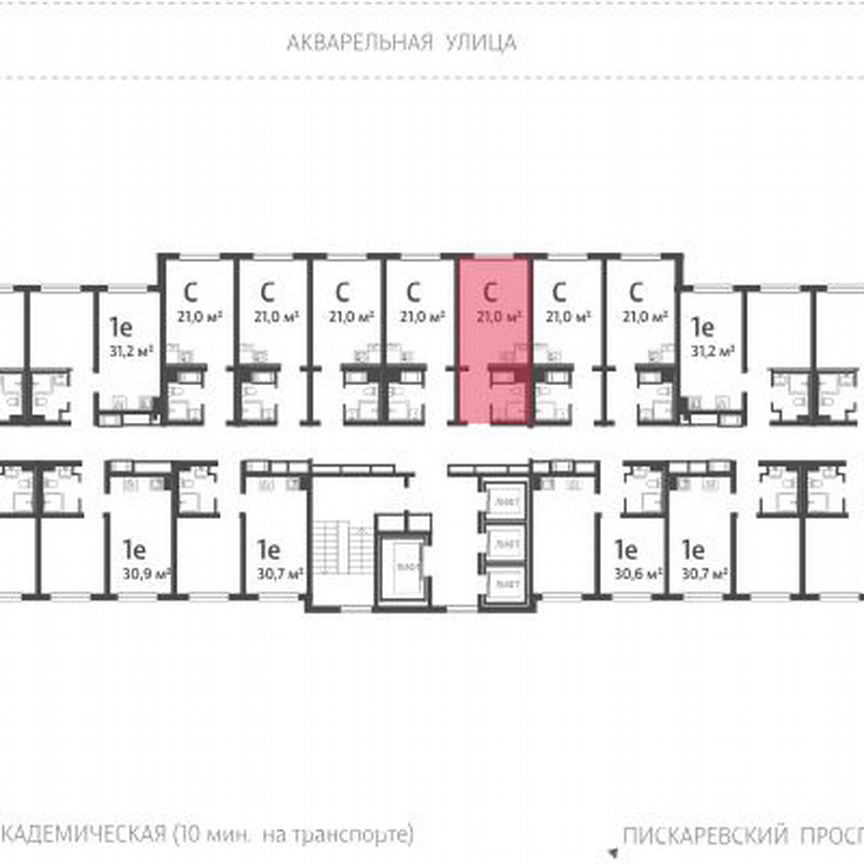 Квартира-студия, 20,7 м², 25/25 эт.