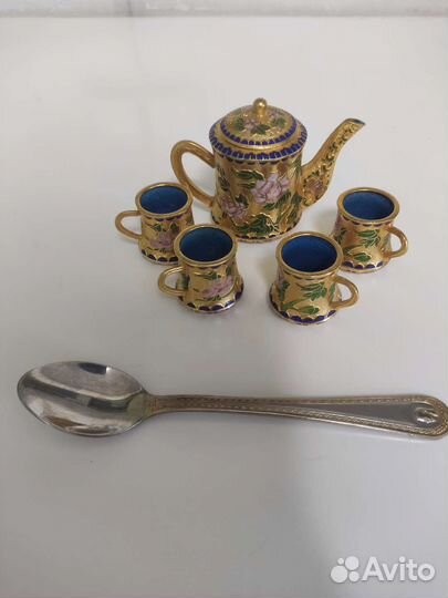Сервиз кофейный, металлический, миниатюрный