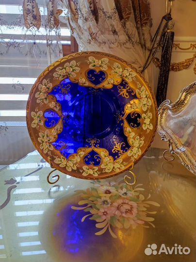 Синяя ваза Лепка