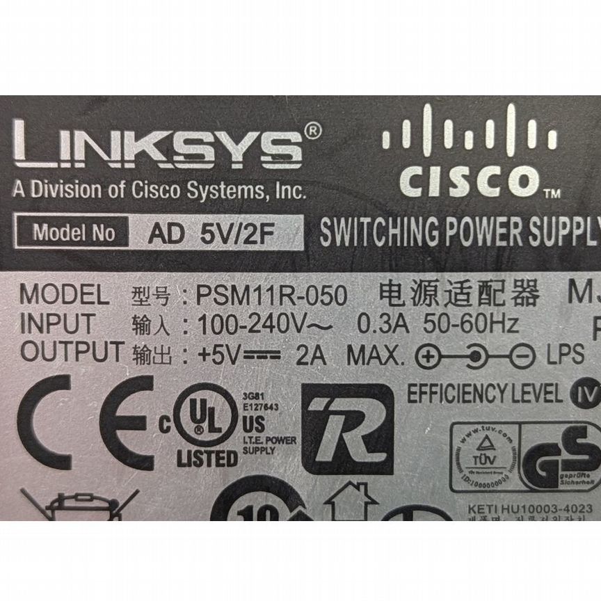 [PSM11R-050] Адаптер Питания Linksys, 5v, 2a, 10w