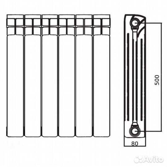 Радиатор биметаллический 12 секций аквапром