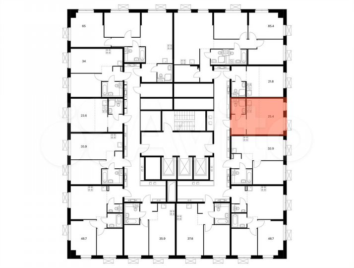 Квартира-студия, 25,4 м², 7/24 эт.