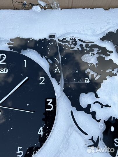 Часы континенты, карта