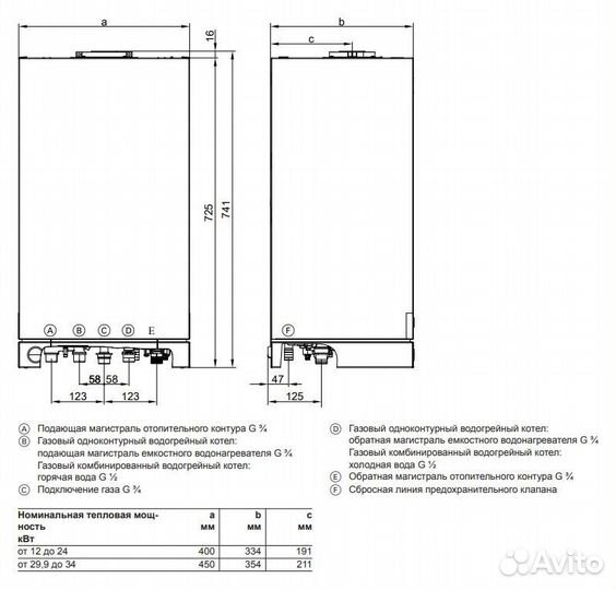 Газовый котел Viessmann Vitopend 34 кВт 1-к турбо