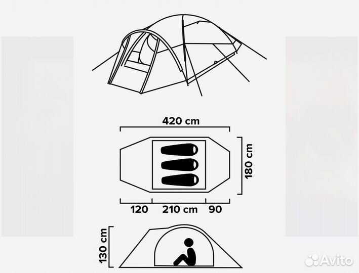 Палатка 3-местная Northland Valley Luxe 3