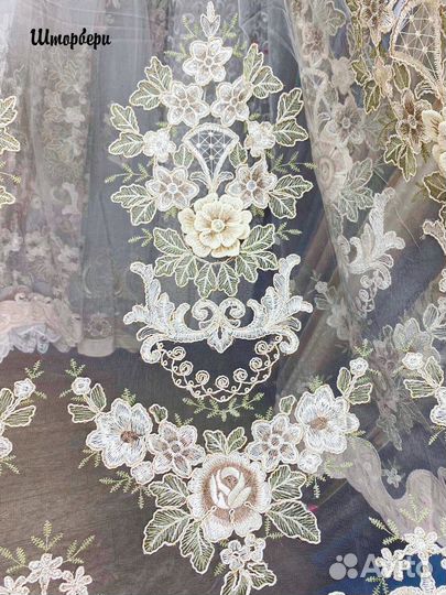 Тюль люкс с цветами. Новый