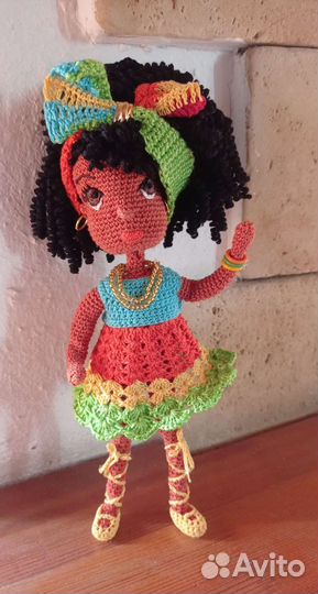 Кукла вязаная мексиканка Сильвия