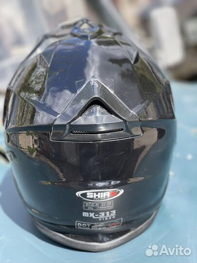 Шлем кросс со стеклом (турист) shiro