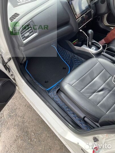 3D коврики из Экокожи+вставки ева Honda Fit 3