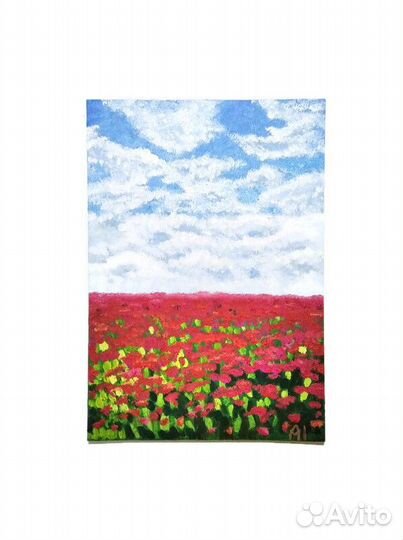 Картина маслом Маковое поле Пейзаж
