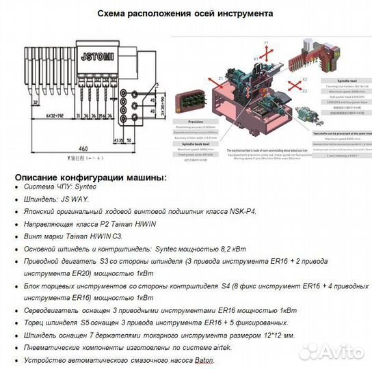 Автомат продольного точения jsway MX266 с противош