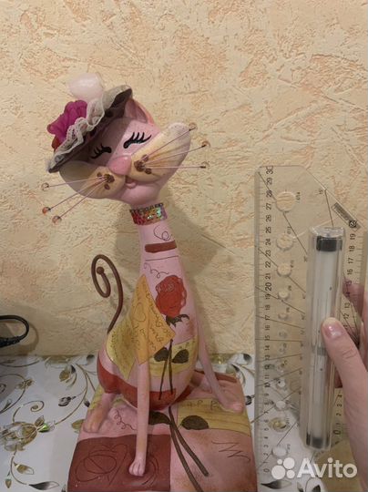 Статуэтка кошка со шляпой