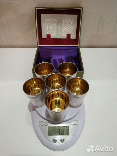 Стопки посеребрение 6 шт. 1977г СССР