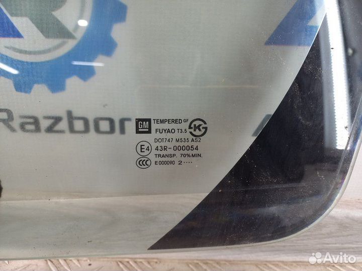 Стекло двери задней левой (форточка) Chevrolet