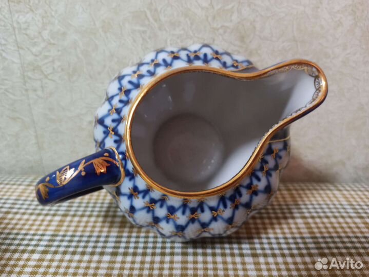 Чайный сервиз фарфор кобальтовая сетка