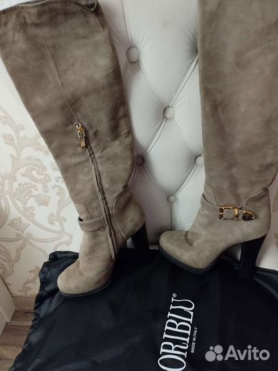 Сапоги итальянские женские замшевые Loriblu