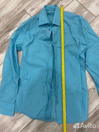 Рубашка мужская бирюзовая