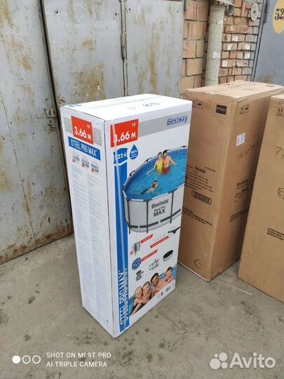 Бассейн каркасный Bestway 366 на 122, фильтр, лест