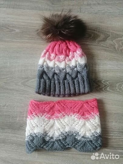 Комплект шапка и снуд детский