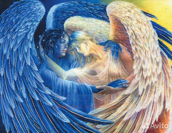 Картина по номерам 40x50 Темный и светлый ангелы