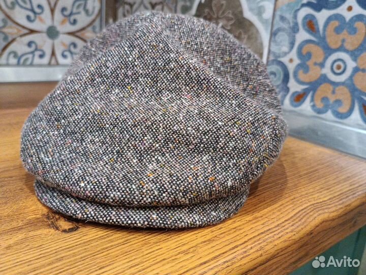 Твидовая кепка на осень с козырьком обхват 56 см