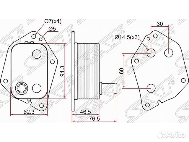 Радиатор масляный 1.7/2.0 Sportage Rio Ceed