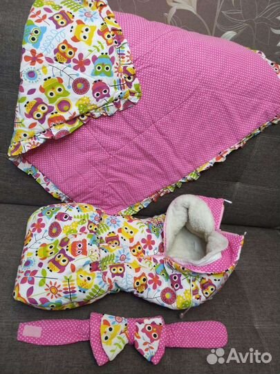 Конверт на выписку для девочки осень зима