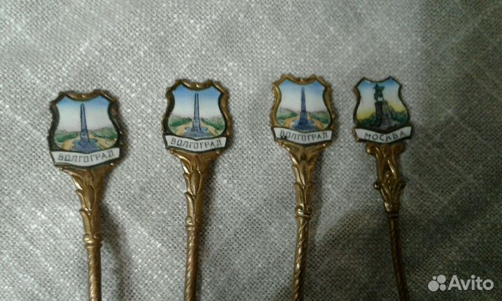 Ложки чайные с эмалью конец 50 годов СССР