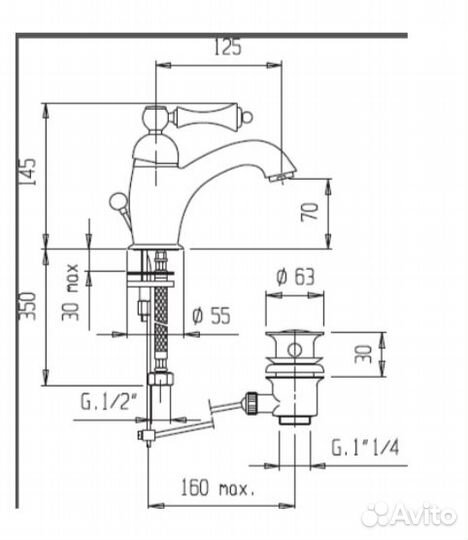 Cezares Смеситель margot-LSM1-01-N