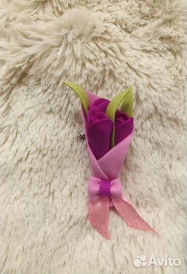 Брошь- букетик Тюльпанов