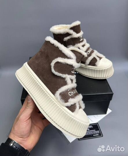 Кроссовки Кеды Chanel на меху зима Размер 36-40