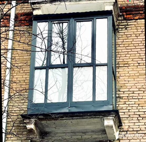 Пластиковые окна под ключ черное