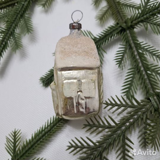 Елочная игрушка СССР домик избушка