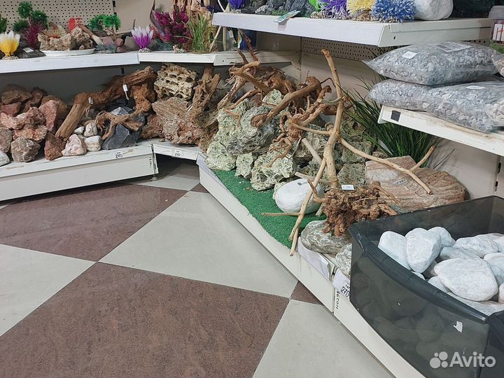 Коряги для аквариума, камни, грунт