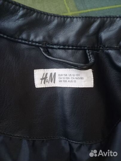 Кожаная куртка на девочку H&M рост 158