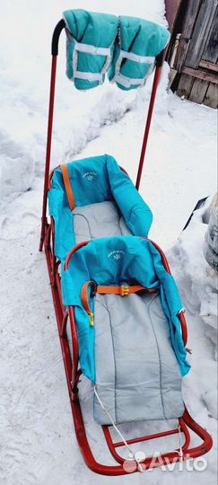 Санки на колёсах для двойни или погодок