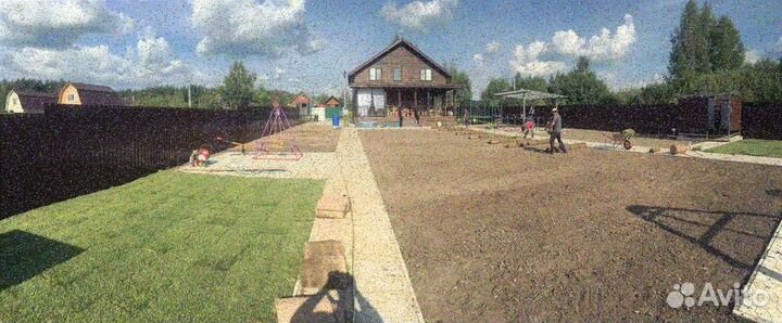 Укладка рулонного газона