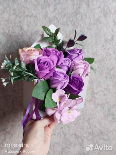 Композиция из мыльных роз