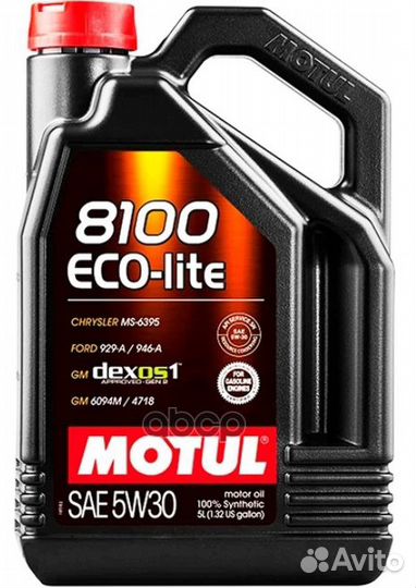 Масло моторное motul 8100 5w-30 Eco-Lite SN/CF