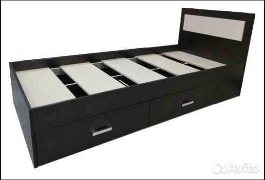 Кровать Жаклин с 2-мя ящиками 0,9м венге/белфорт