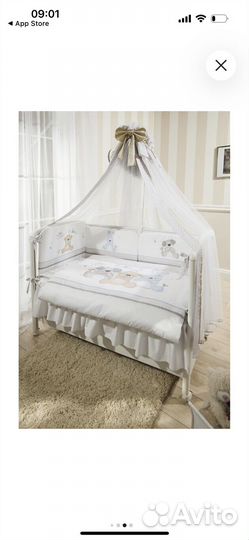 Бортики в детскую кроватку с пост. бельем Perina